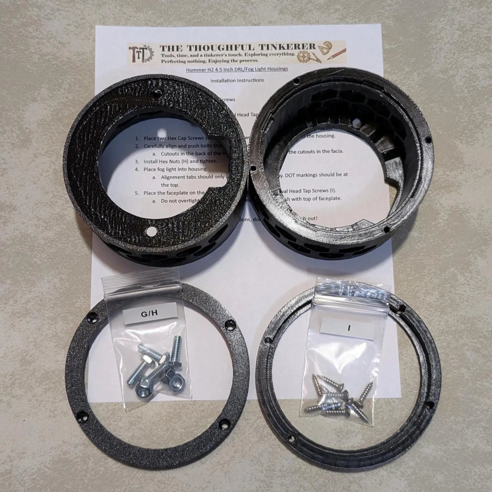 Hummer H2 - 4.5" DRL/Fog Housing